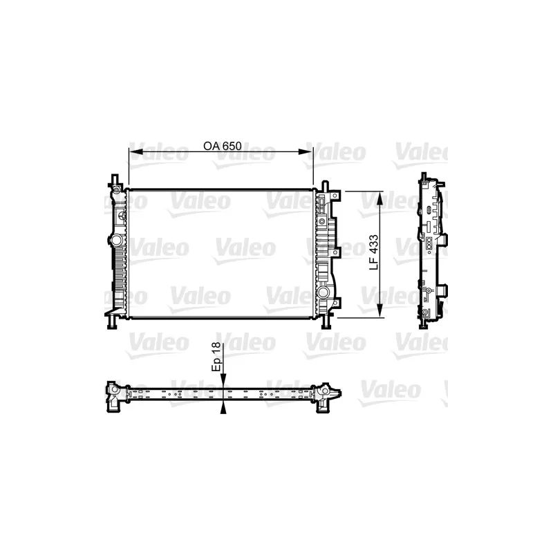 Radiateur, refroidissement du moteur VALEO 735555