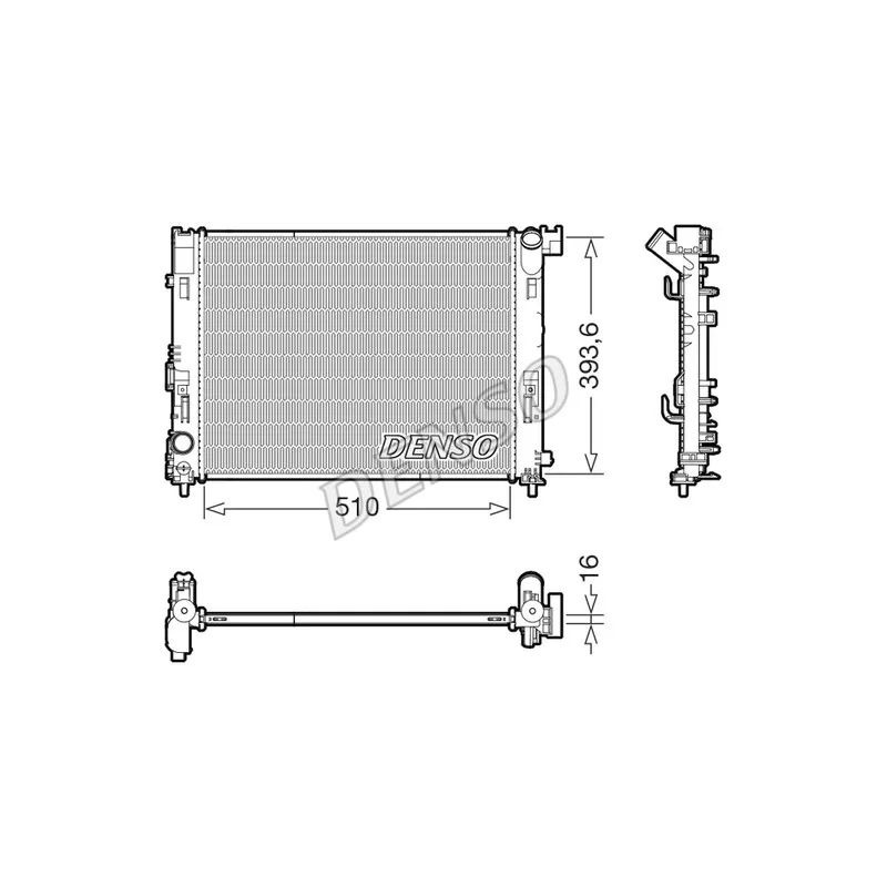 Radiateur, refroidissement du moteur DENSO DRM46103