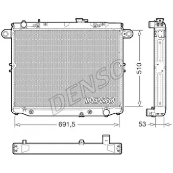 Radiateur, refroidissement du moteur DENSO DRM51015