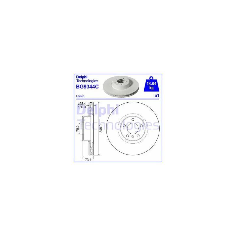 Disque de frein avant gauche DELPHI BG9344C