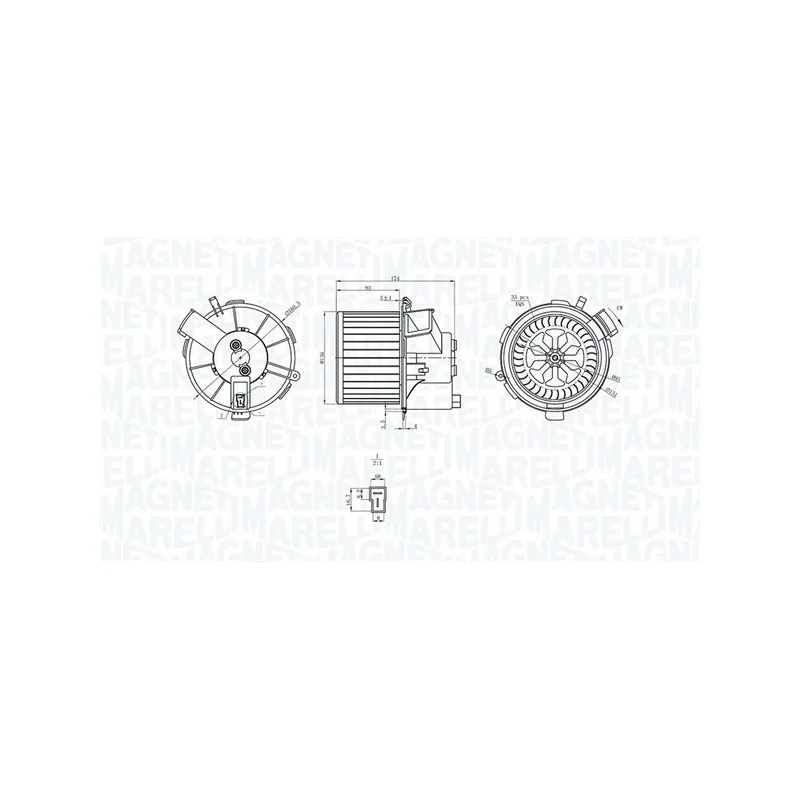 Pulseur d'air habitacle MAGNETI MARELLI 069412200010