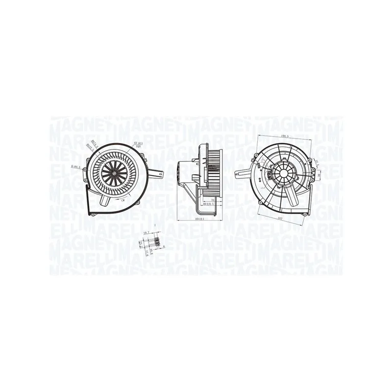 Pulseur d'air habitacle MAGNETI MARELLI 069412211010