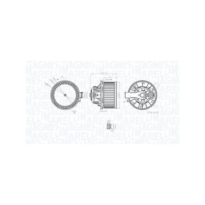 Pulseur d'air habitacle MAGNETI MARELLI 069412255010
