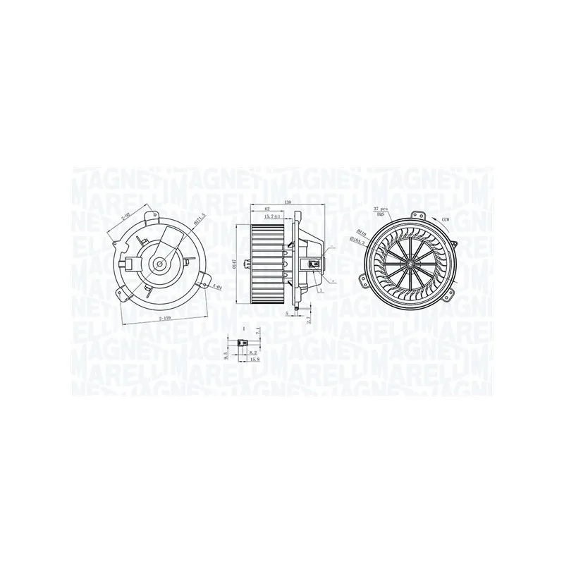 Pulseur d'air habitacle MAGNETI MARELLI 069412313010