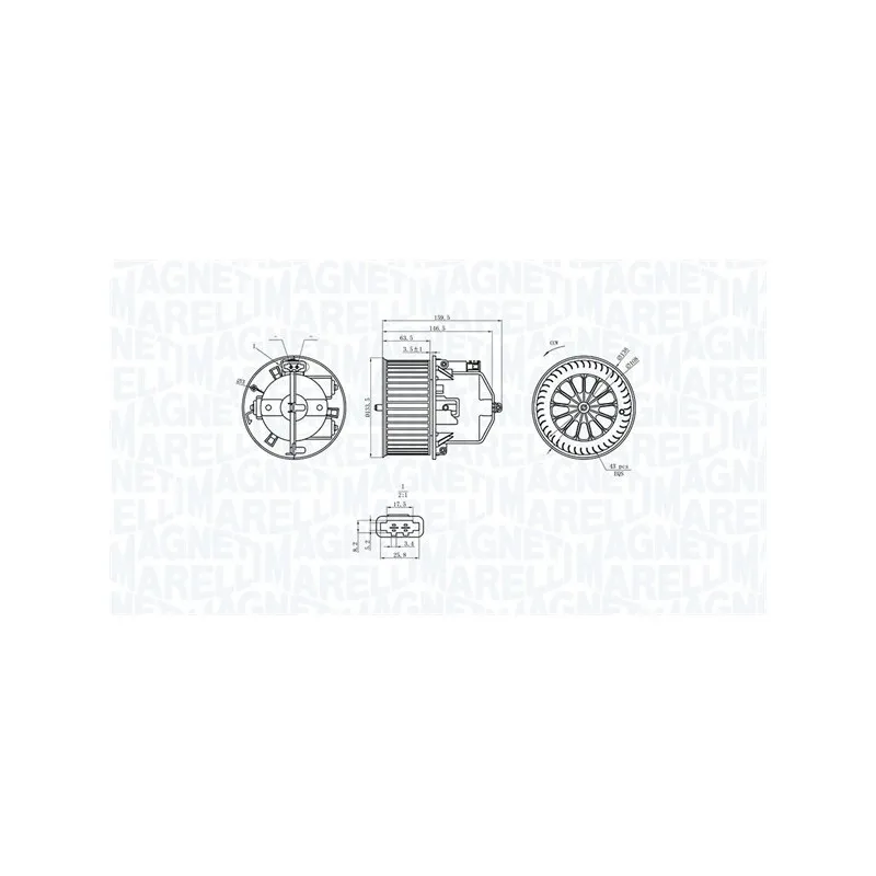 Pulseur d'air habitacle MAGNETI MARELLI 069412360010