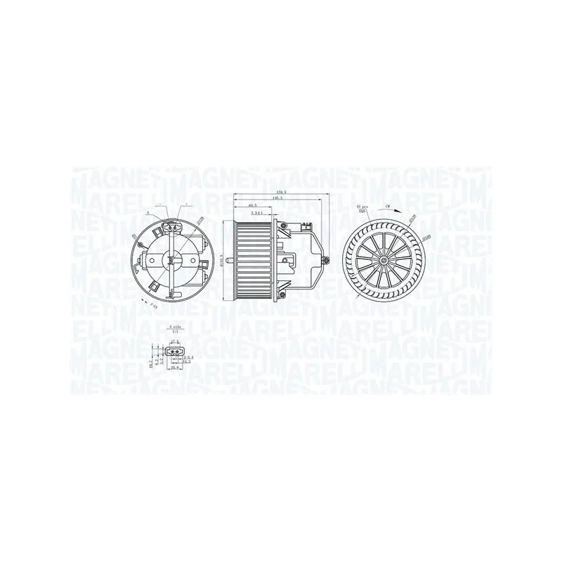 Pulseur d'air habitacle MAGNETI MARELLI 069412371010
