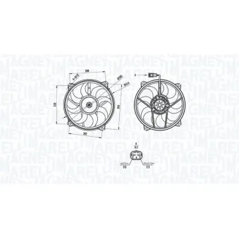 Ventilateur, refroidissement du moteur MAGNETI MARELLI 069422708010