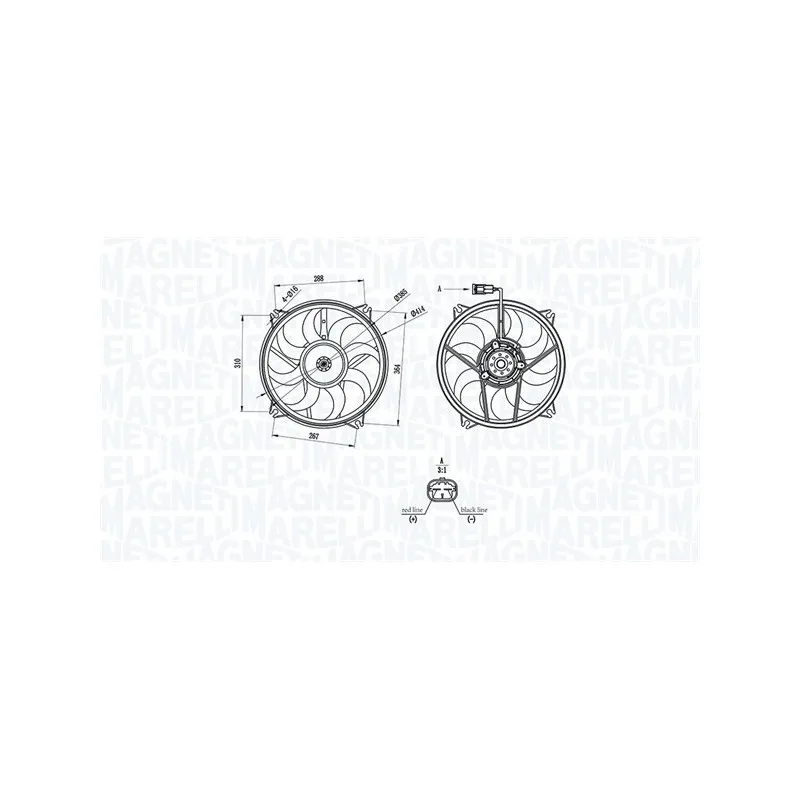 Ventilateur, refroidissement du moteur MAGNETI MARELLI 069422708010