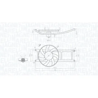 Ventilateur, refroidissement du moteur MAGNETI MARELLI 069422715010
