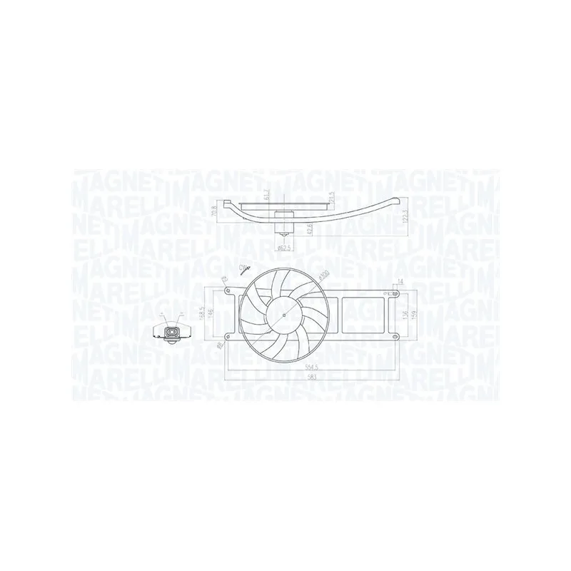 Ventilateur, refroidissement du moteur MAGNETI MARELLI 069422715010