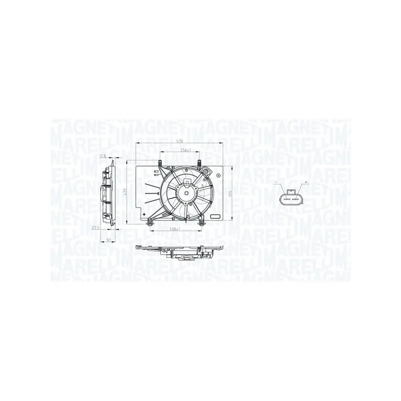 Ventilateur, refroidissement du moteur MAGNETI MARELLI 069422734010