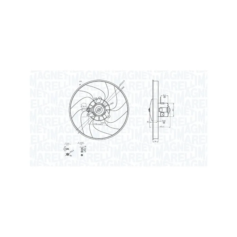 Ventilateur, refroidissement du moteur MAGNETI MARELLI 069422756010