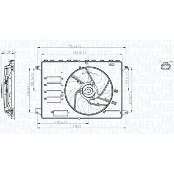 Ventilateur, refroidissement du moteur MAGNETI MARELLI