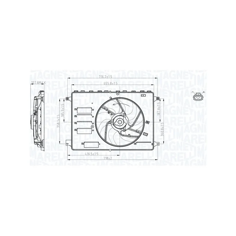 Ventilateur, refroidissement du moteur MAGNETI MARELLI 069422761010