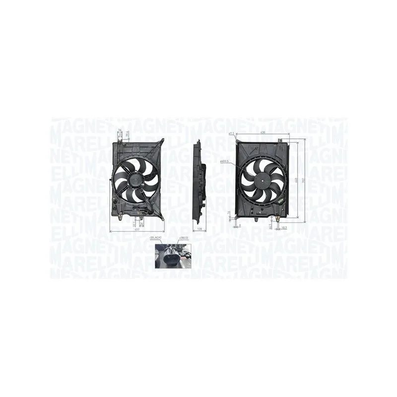 Ventilateur, refroidissement du moteur MAGNETI MARELLI 069422777010