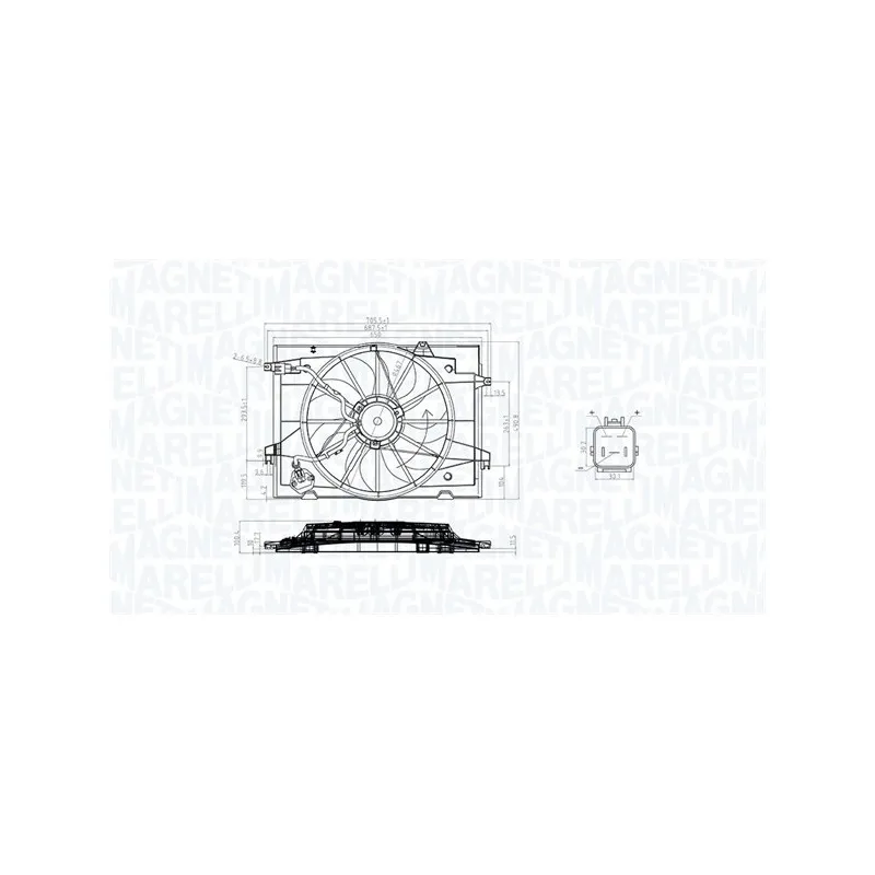 Ventilateur, refroidissement du moteur MAGNETI MARELLI 069422784010