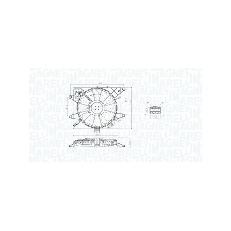Ventilateur, refroidissement du moteur MAGNETI MARELLI 069422789010