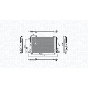 Condenseur, climatisation MAGNETI MARELLI 350203755000