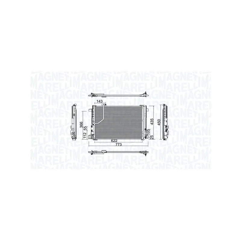Condenseur, climatisation MAGNETI MARELLI 350203755000