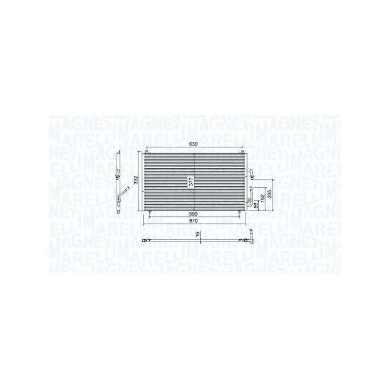 Condenseur, climatisation MAGNETI MARELLI 350203804000
