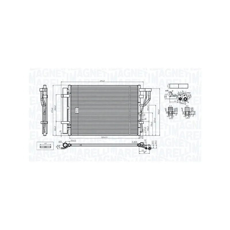 Condenseur, climatisation MAGNETI MARELLI 350203805000