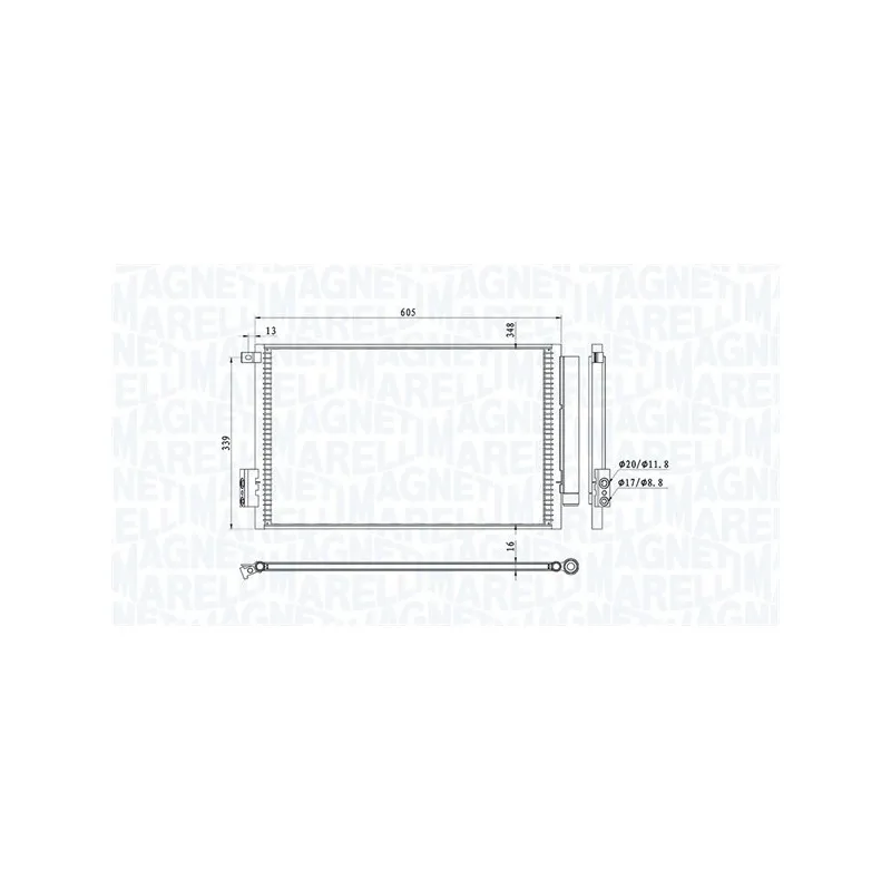 Condenseur, climatisation MAGNETI MARELLI 350203814000