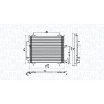 Condenseur, climatisation MAGNETI MARELLI 350203886000