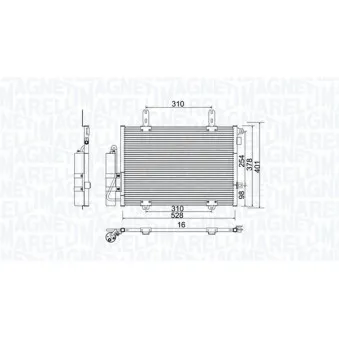 Condenseur, climatisation MAGNETI MARELLI 350203905000