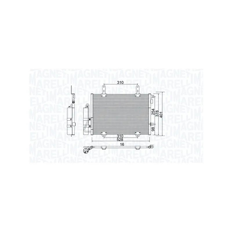 Condenseur, climatisation MAGNETI MARELLI 350203905000