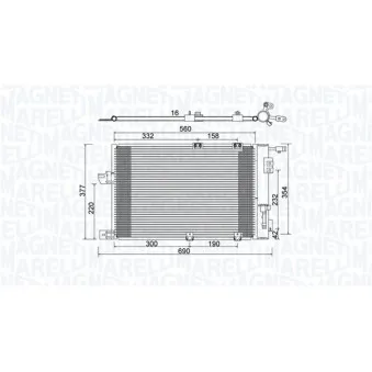 Condenseur, climatisation MAGNETI MARELLI 350203927000