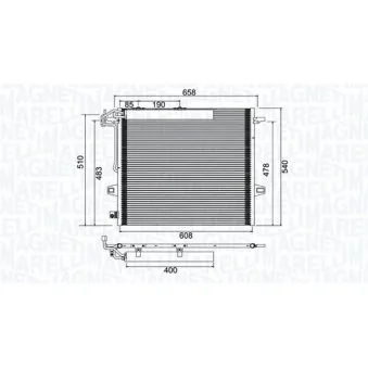 Condenseur, climatisation MAGNETI MARELLI 350203947000
