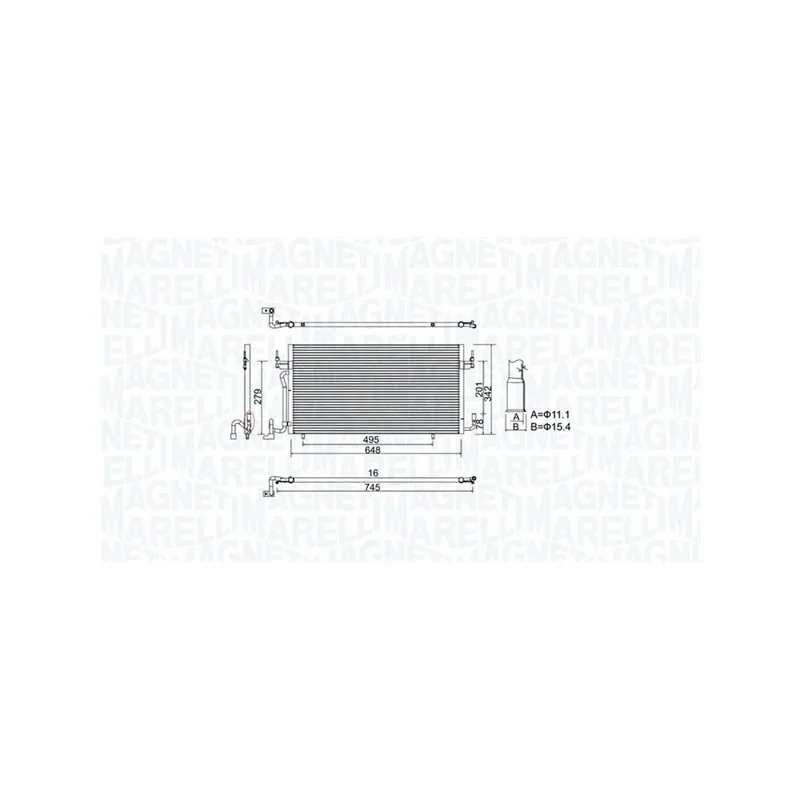 Condenseur, climatisation MAGNETI MARELLI 350203965000