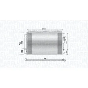 Condenseur, climatisation MAGNETI MARELLI 350203978000