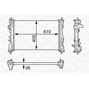 Radiateur, refroidissement du moteur MAGNETI MARELLI