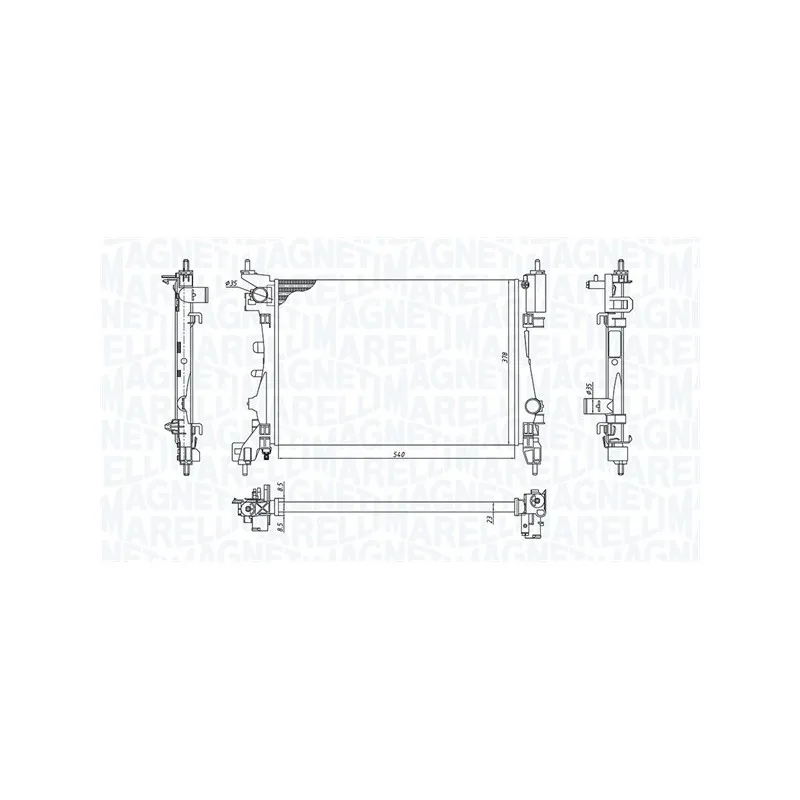 Radiateur, refroidissement du moteur MAGNETI MARELLI 350213130100