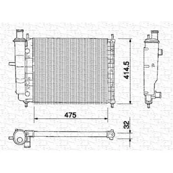 Radiateur, refroidissement du moteur MAGNETI MARELLI 350213151000