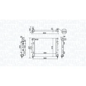 Radiateur, refroidissement du moteur MAGNETI MARELLI