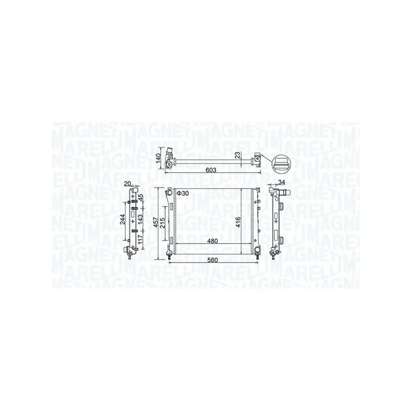 Radiateur, refroidissement du moteur MAGNETI MARELLI 350213151100