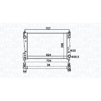 Radiateur, refroidissement du moteur MAGNETI MARELLI