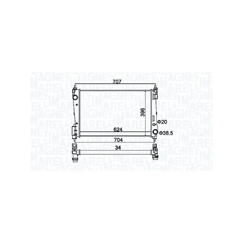 Radiateur, refroidissement du moteur MAGNETI MARELLI 350213151200