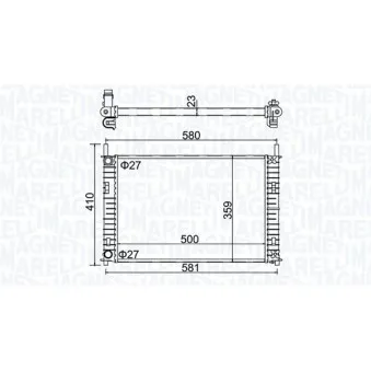 Radiateur, refroidissement du moteur MAGNETI MARELLI