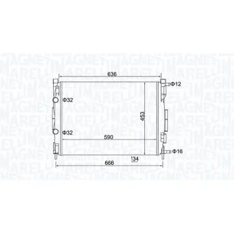 Radiateur, refroidissement du moteur MAGNETI MARELLI