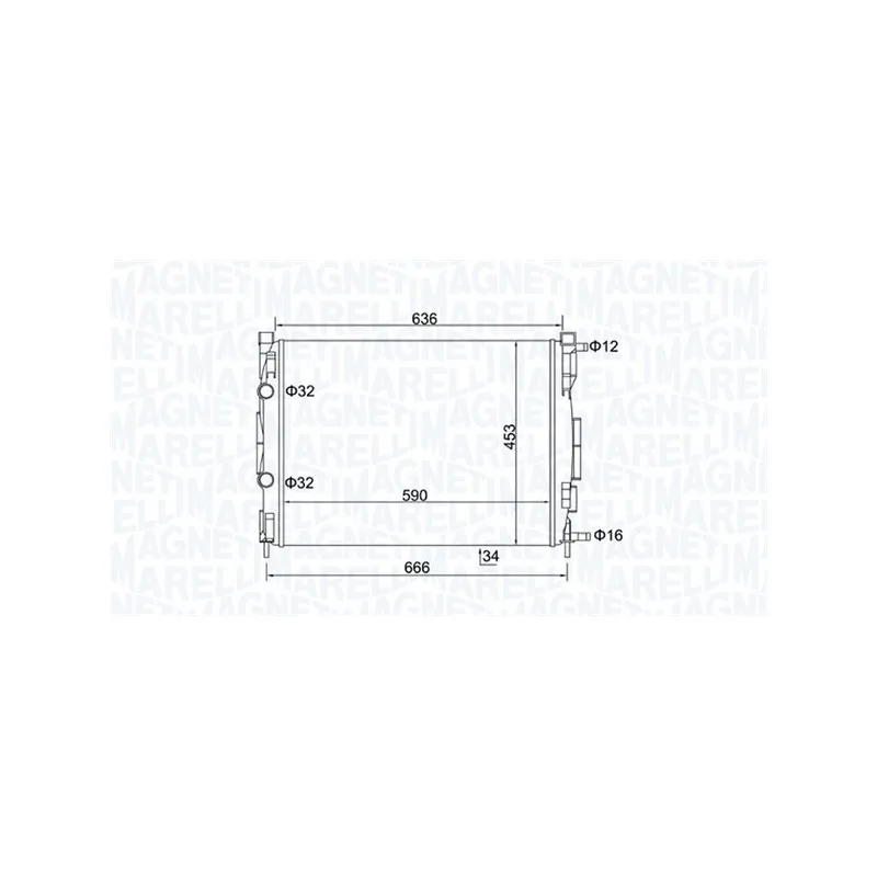 Radiateur, refroidissement du moteur MAGNETI MARELLI 350213153500