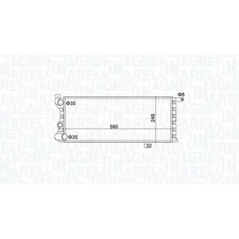 Radiateur, refroidissement du moteur MAGNETI MARELLI