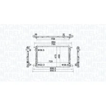 Radiateur, refroidissement du moteur MAGNETI MARELLI 350213154900