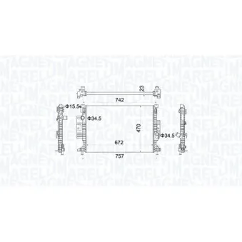 Radiateur, refroidissement du moteur MAGNETI MARELLI