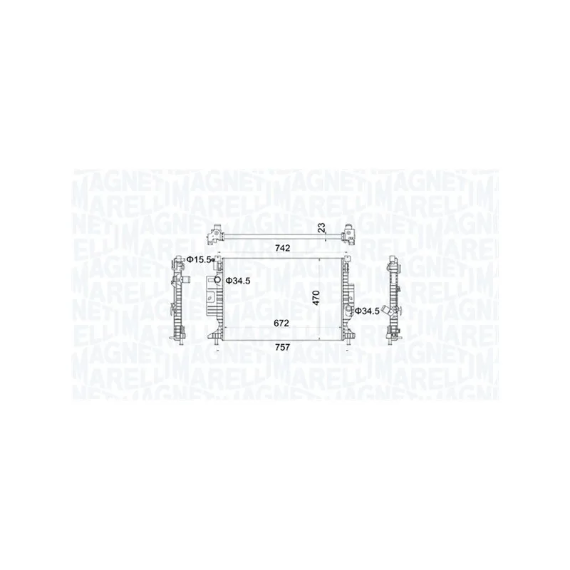 Radiateur, refroidissement du moteur MAGNETI MARELLI 350213155300
