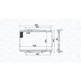 Radiateur, refroidissement du moteur MAGNETI MARELLI 350213155400