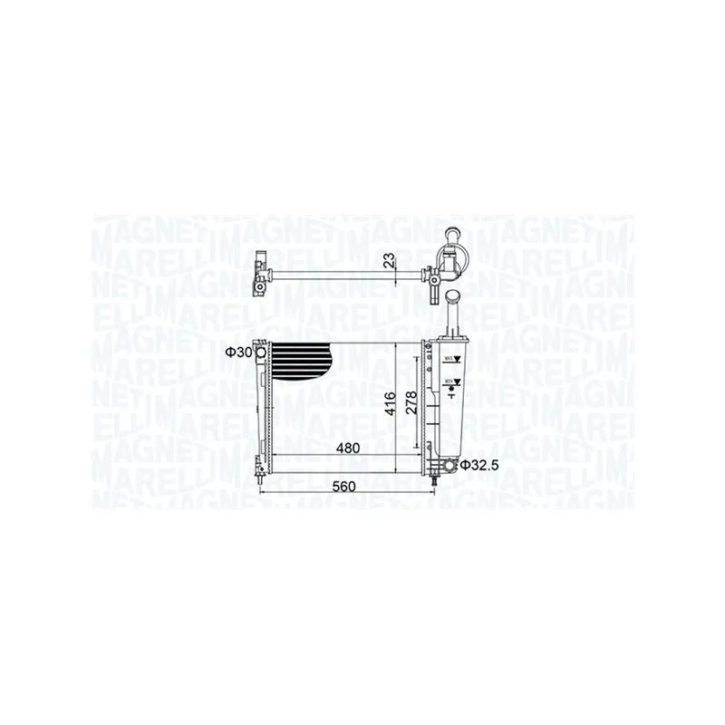 Radiateur, refroidissement du moteur MAGNETI MARELLI 350213155700