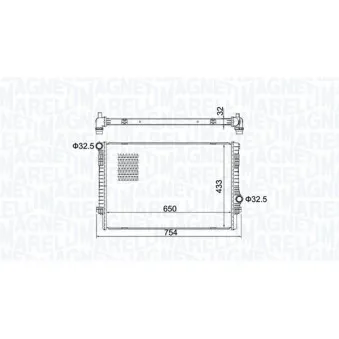 Radiateur, refroidissement du moteur MAGNETI MARELLI 350213156200